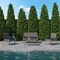 Flash Furniture 4 Piece Gray Patio Set with Navy Cushions JJ-S312-GYNV-GG - alternate 3
